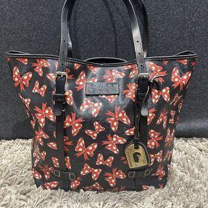 Dooney & Bourke Disney Parks Minnie Bows Black & Red Tote Purse‎ Bag EUC